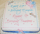 18"x18" Eggless/Vegetarian Birthday Cake